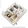 The Boulevard on Wilshire Apartments The La Brea 3D Floor Plan The Boulevard on Wilshire Apartments The La Brea 3D Floor Plan